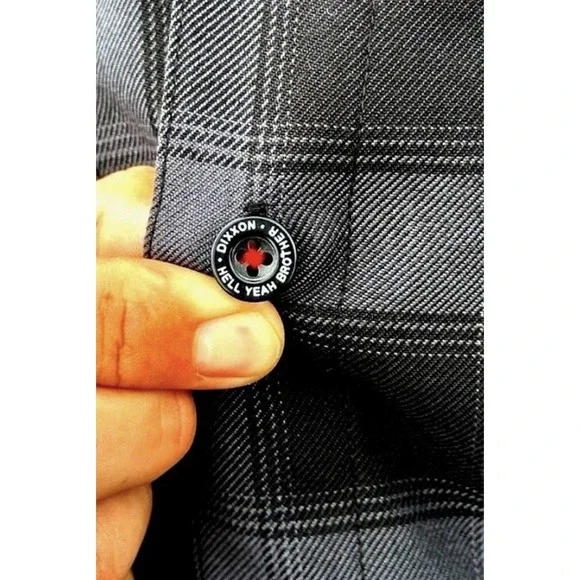 Dixxon CLEETUS McFARLAND FLANNEL Hell Yeah Brother Buttons Men's 2X NWT Black - Picture 7 of 8
